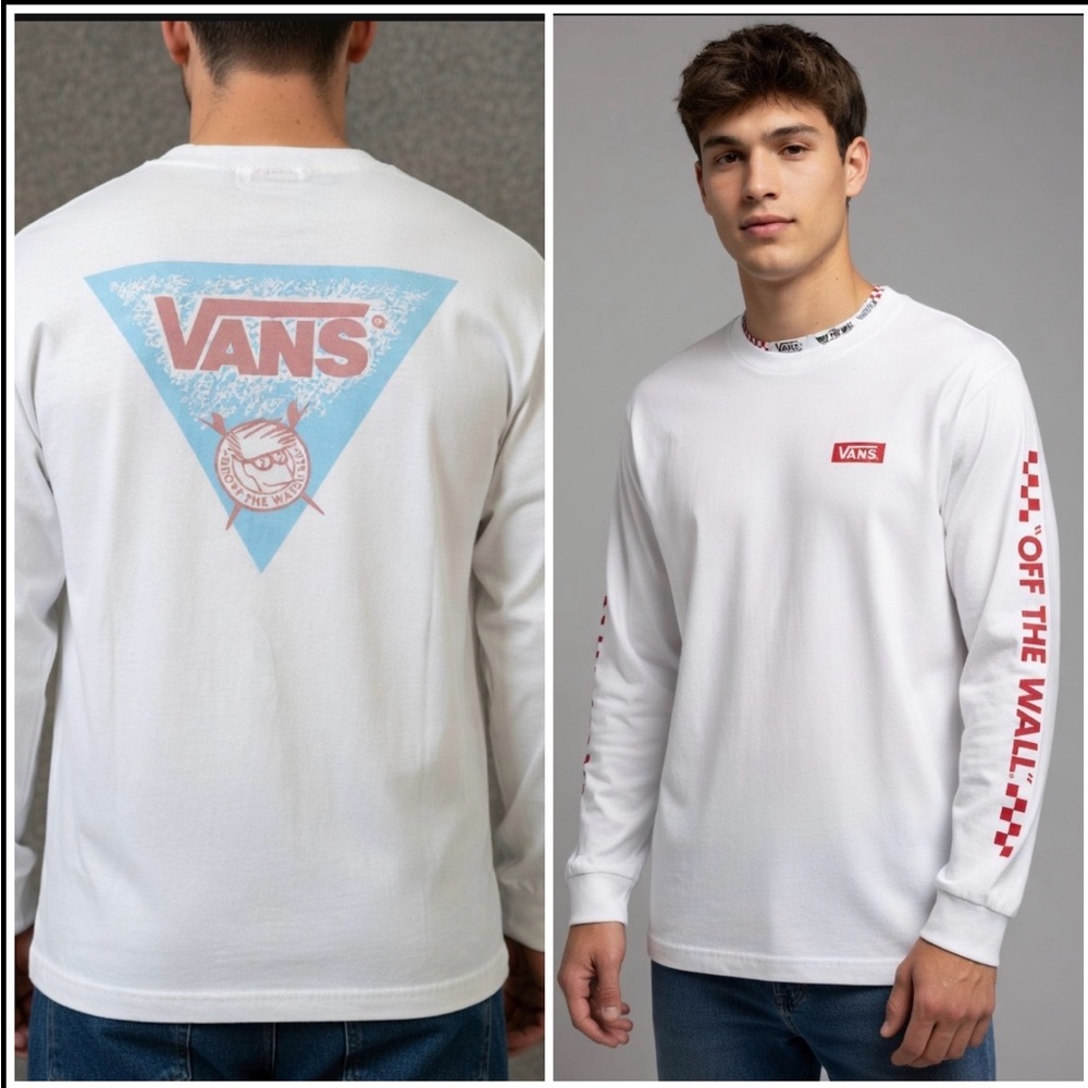 Bundle Of 2 VANS Mens Long Sleeve T Shirt Skater Brothers Marshall Size M